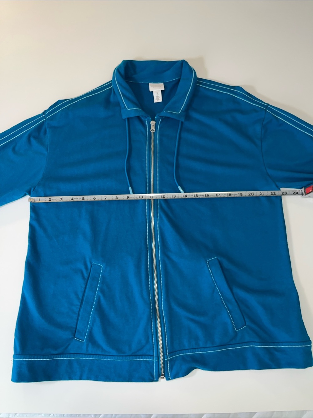 Weekends by Chico’s Blue Perfect Stretch Zip Front Jacket Size 3 / XL - Picture 8 of 9